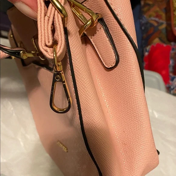 London Fog 2 Handle Purse WITH FLAWS Detachable Strap Crossbody Bag Purse Pink - Picture 10 of 17